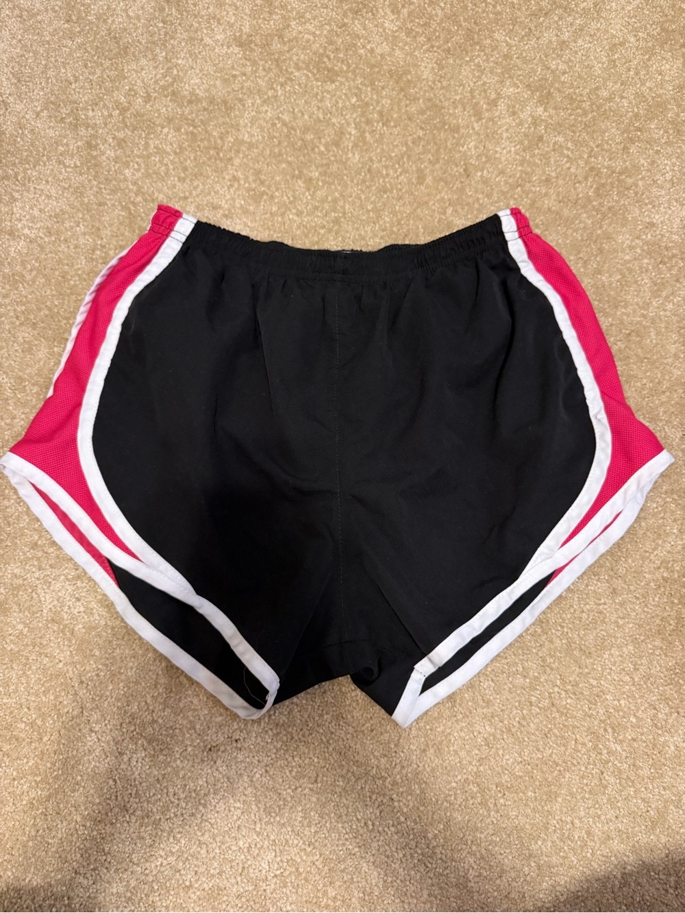 boxercraft Black and Hot Pink Women's Athletic Shorts with White Trim